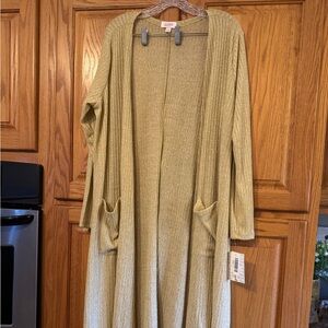 LuLaRoe Yellow and Cream Striped Top